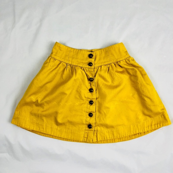 Dresses & Skirts - Mustard Yellow Button Down High-Waist Skirt Small